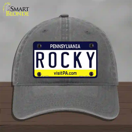 Rocky Pennsylvania State Novelty License Plate Hat Unconstructed Cotton / Charcoal