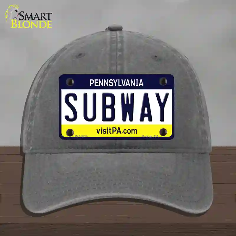 Subway Pennsylvania State Novelty License Plate Hat Unconstructed Cotton / Charcoal