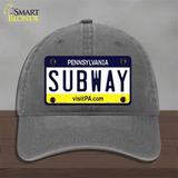 Subway Pennsylvania State Novelty License Plate Hat Unconstructed Cotton / Charcoal