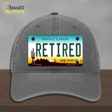 Arizona Retired Novelty License Plate Hat Unconstructed Cotton / Charcoal