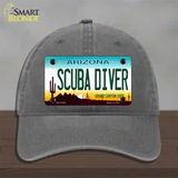 Arizona Scuba Diver Novelty License Plate Hat Unconstructed Cotton / Charcoal