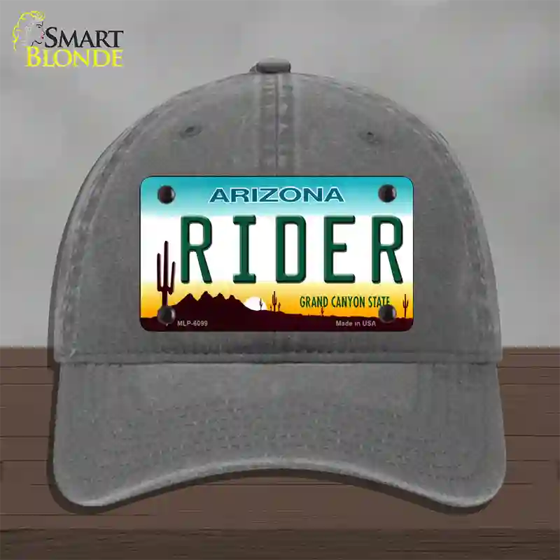 Arizona Rider Novelty License Plate Hat Unconstructed Cotton / Charcoal