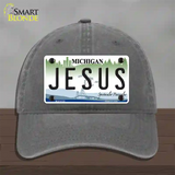Jesus Michigan Novelty License Plate Hat Unconstructed Cotton / Charcoal