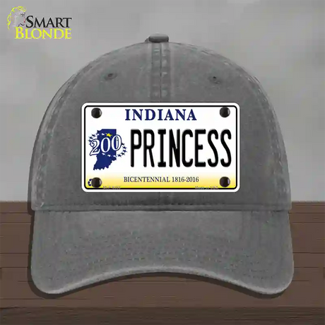 Princess Indiana Novelty License Plate Hat Unconstructed Cotton / Charcoal