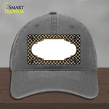 Brown White Quatrefoil Scallop Oil Rubbed Novelty License Plate Hat Unconstructed Cotton / Charcoal