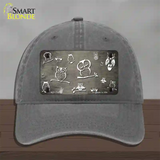 Tan White Owl Oil Rubbed Novelty License Plate Hat Unconstructed Cotton / Charcoal