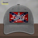 Mama Taught Me Novelty License Plate Hat Unconstructed Cotton / Charcoal
