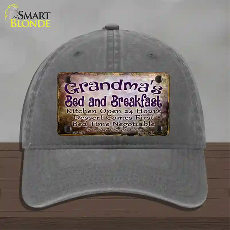 Grandmas Bed & Breakfast Novelty License Plate Hat Unconstructed Cotton / Charcoal