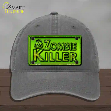 Zombie Killer Novelty License Plate Hat Unconstructed Cotton / Charcoal