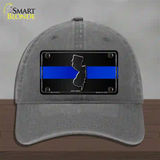 New Jersey Thin Blue Line Novelty License Plate Hat Unconstructed Cotton / Charcoal