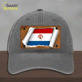 Paraguay-REV Flag Scroll Novelty License Plate Hat Unconstructed Cotton / Charcoal