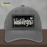 West Virginia Flag Script Novelty License Plate Hat Unconstructed Cotton / Charcoal
