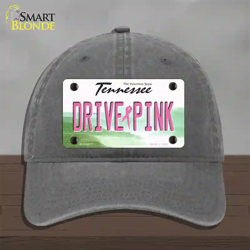 Drive Pink Tennessee Novelty License Plate Hat Unconstructed Cotton / Charcoal