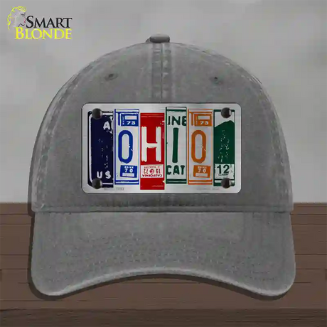 Ohio License Plate Art Novelty License Plate Hat Unconstructed Cotton / Charcoal