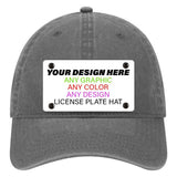 Charcoal Unconstructed Cotton | Dad Hat Mounted License Plate Hat