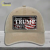 Trump 2024 Novelty License Plate Hat Unconstructed Cotton / Khaki
