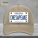 Chesapeake Virginia Novelty License Plate Hat Unconstructed Cotton / Khaki