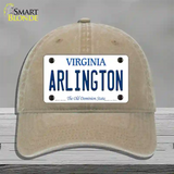Arlington Virginia Novelty License Plate Hat Unconstructed Cotton / Khaki