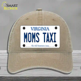 Moms Taxi Virginia Novelty License Plate Hat Unconstructed Cotton / Khaki