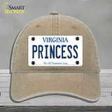 Princess Virginia Novelty License Plate Hat Unconstructed Cotton / Khaki