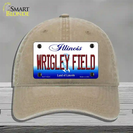 Wrigley Field Illinois Novelty License Plate Hat Unconstructed Cotton / Khaki