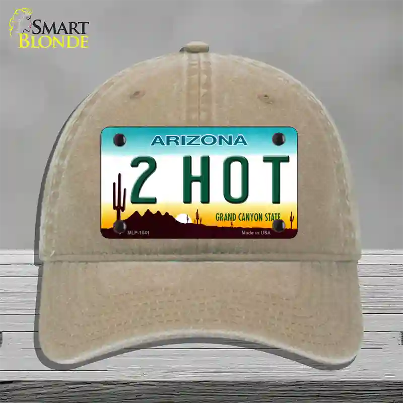 2 Hot Arizona Novelty License Plate Hat Unconstructed Cotton / Khaki