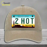 2 Hot Arizona Novelty License Plate Hat Unconstructed Cotton / Khaki