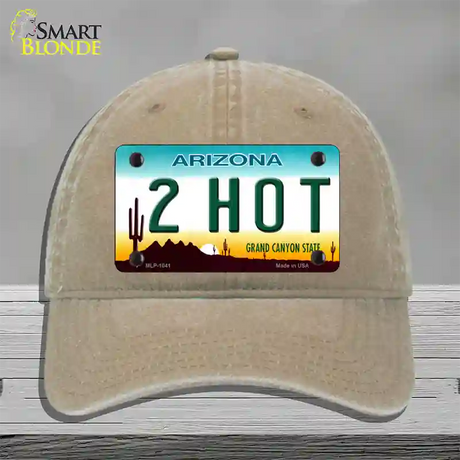 2 Hot Arizona Novelty License Plate Hat Unconstructed Cotton / Khaki