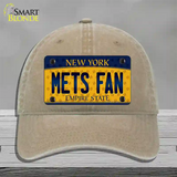 Mets Fan New York Novelty License Plate Hat Unconstructed Cotton / Khaki