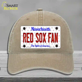 Red Sox Fan Massachusetts Novelty License Plate Hat Unconstructed Cotton / Khaki