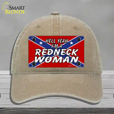 Redneck Woman Novelty License Plate Hat Unconstructed Cotton / Khaki