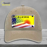Alaska with American Flag Novelty License Plate Hat HAT-MLP-12330