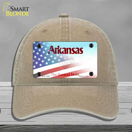 Arkansas with American Flag Novelty License Plate Hat HAT-MLP-12332