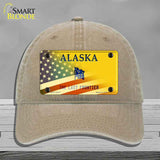 Alaska with American Flag Novelty License Plate Hat HAT-MLP-12477