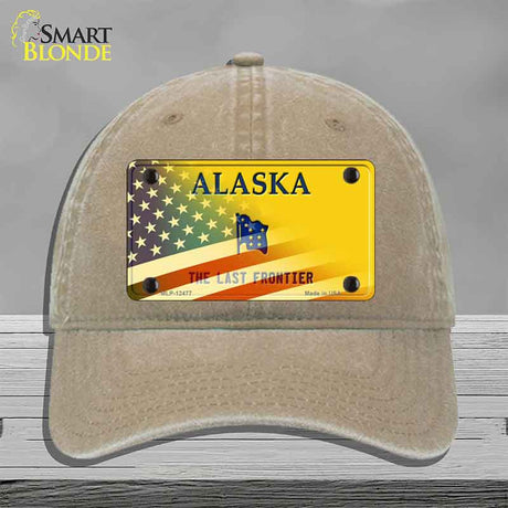 Alaska with American Flag Novelty License Plate Hat HAT-MLP-12477