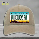 Lumberjacks Fan Novelty License Plate Hat Unconstructed Cotton / Khaki