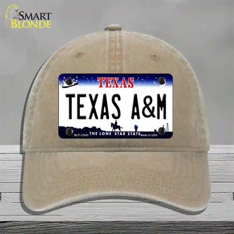 Texas A&M Novelty License Plate Hat Unconstructed Cotton / Khaki