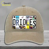Orioles Strip Art Novelty License Plate Hat Tag Unconstructed Cotton Khaki