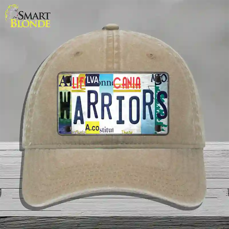 Warriors Strip Art Novelty License Plate Hat Tag Unconstructed Cotton Khaki