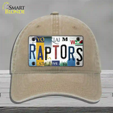 Raptors Strip Art Novelty License Plate Hat Tag Unconstructed Cotton Khaki