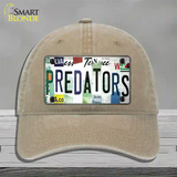 Predators Strip Art Novelty License Plate Hat Tag Unconstructed Cotton Khaki