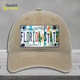 Florida State Strip Art Novelty License Plate Hat Tag Unconstructed Cotton Khaki