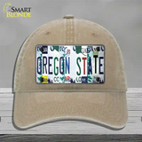Oregon State Strip Art Novelty License Plate Hat Tag Unconstructed Cotton Khaki