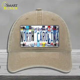 North Carolina Strip Art Novelty License Plate Hat Tag Unconstructed Cotton Khaki