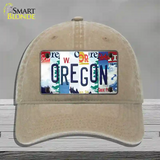 Oregon Strip Art Novelty License Plate Hat Tag Unconstructed Cotton Khaki