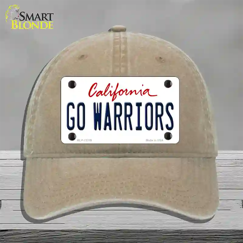 Go Warriors Novelty License Plate Hat Tag Unconstructed Cotton Khaki