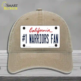 Number 1 Warriors Fan Novelty License Plate Hat Tag Unconstructed Cotton Khaki