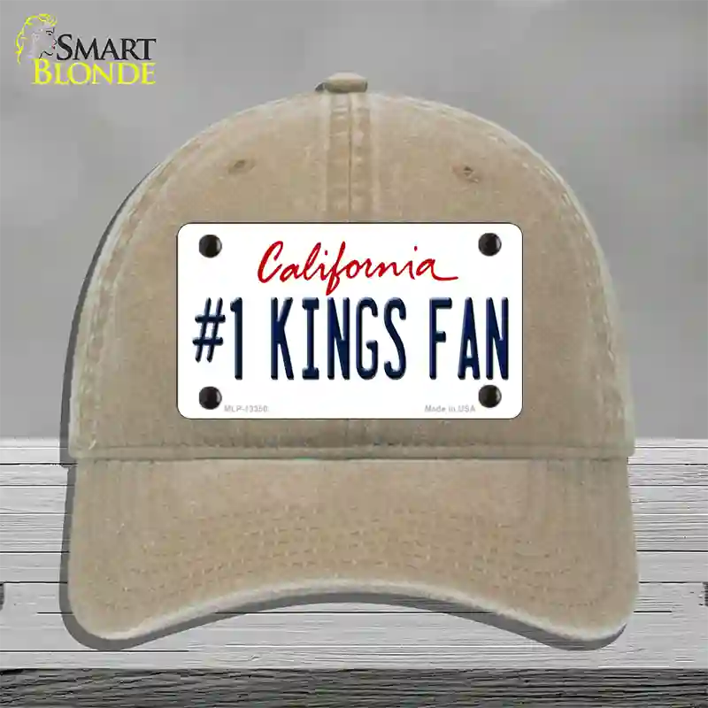 Number 1 Kings Fan California Novelty License Plate Hat Tag Unconstructed Cotton Khaki