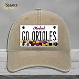 Go Orioles Novelty License Plate Hat Tag Unconstructed Cotton Khaki