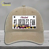 Number 1 Orioles Fan Novelty License Plate Hat Tag Unconstructed Cotton Khaki